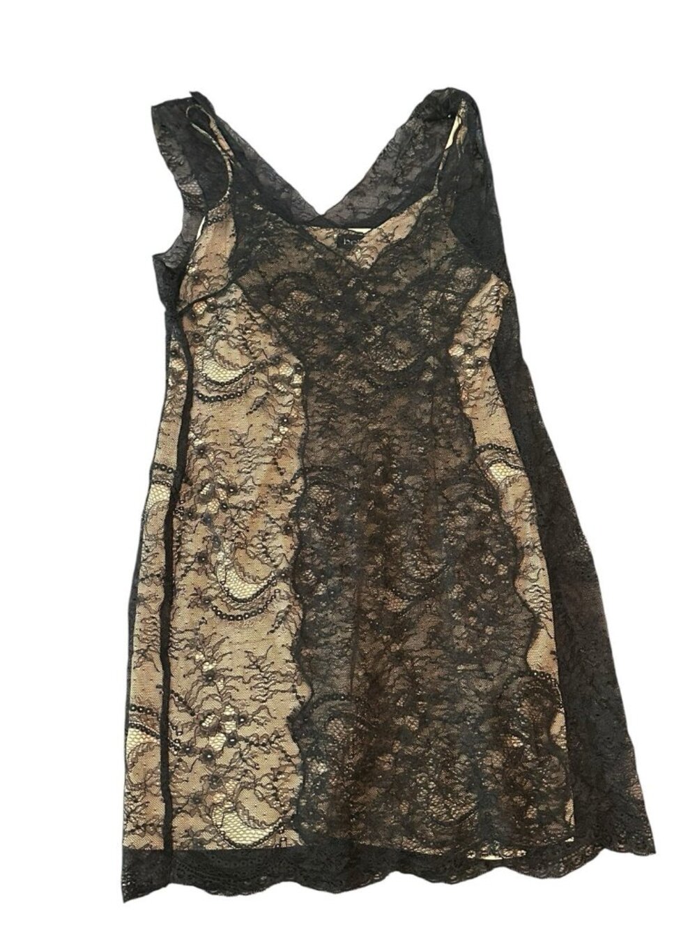 Whimsigoth Bebe Lace Black Dress Stretchy L Sleeveless Goth Coquette Y2K Bodycon